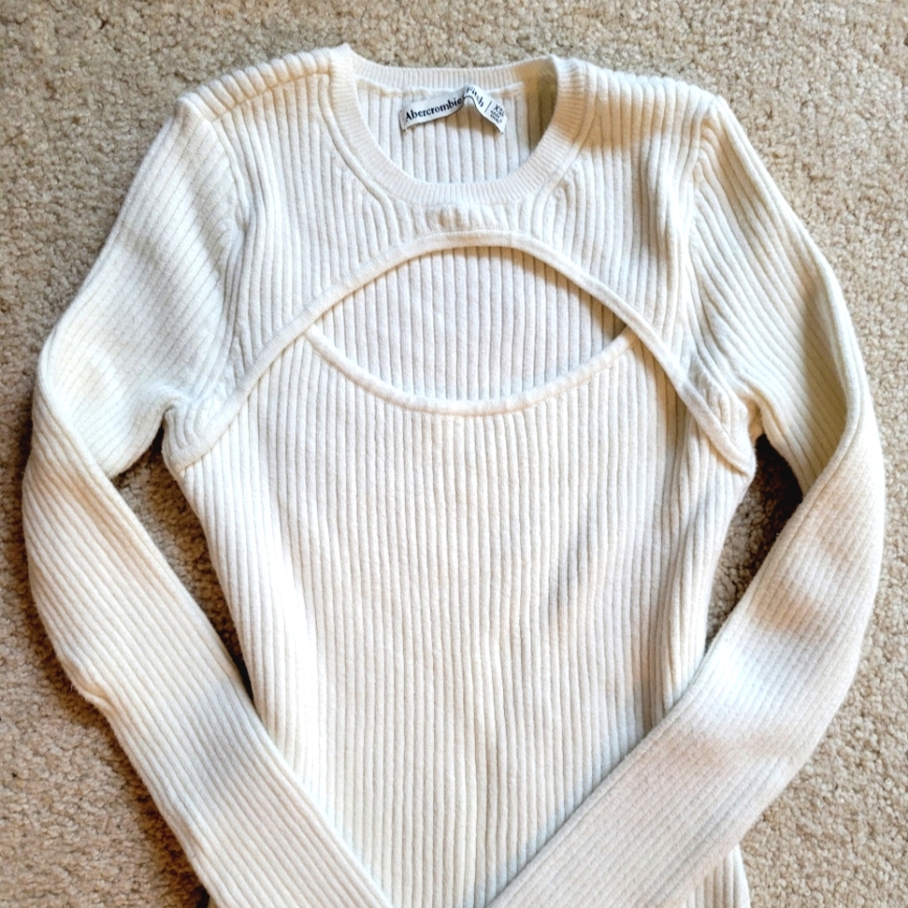 Abercrombie cream midi sweater dress